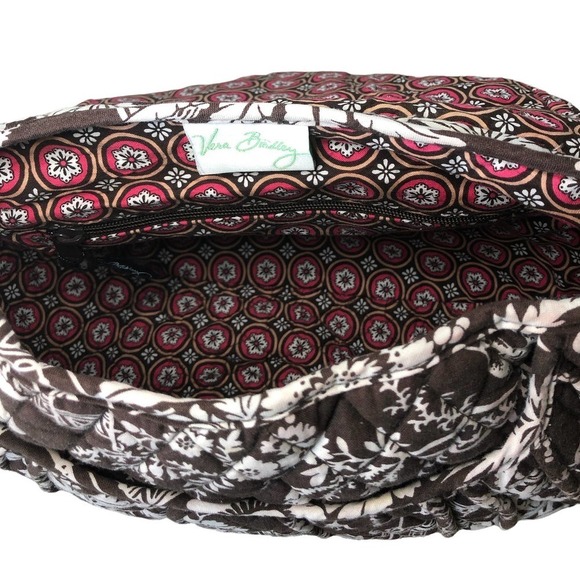 Vera Bradley Large Imperial Toile Brown & Pink Oriental Design Handbag 13X9 X4.5 - Picture 8 of 10